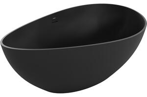 Mexen Parma samostatne stojaca vaňa z konglomerátu 160 x 95 cm, čierna mat - 57231609570