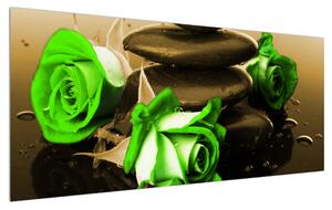 Obraz zelených ruží (120x50 cm)