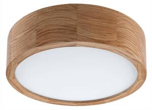 Stropné svietidlo Envostar Caspian, Ø 27 cm, IP54, dub, Svetlé drevo, Kúpeľňa, Drevo, Závesné svietidlo