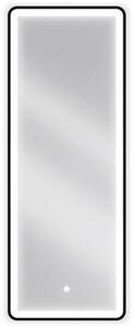 Mexen Coro podsvietené kúpeľňové zrkadlo 45 x 120 cm, LED 6000K, protizahmlievací, čierny rám - 9817-045-120-611-70