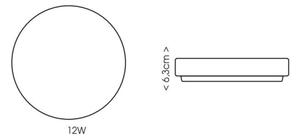 Ecolite W3090-12W - LED Kúpeľňové stropné svietidlo LIRA LED/12W/230V IP44