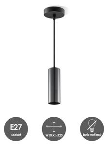 Luster na lanku SAGA 1xE27/40W/230V čierna