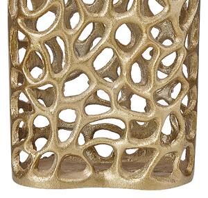 Dekoratívna stolová váza zlatá kovová otvorený dizajn štýlový doplnok do interiéru