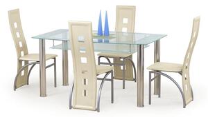 Halmar CRISTAL stôl bezfarebný/mliečny