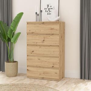 Komoda CHELSEA 5 zásuviek - 77,2 x 42,2 x 128,1 - dub artisan