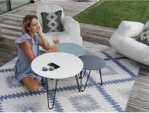Modro-krémový vonkajší koberec NORTHRUGS Malibu, 350 x 80 cm