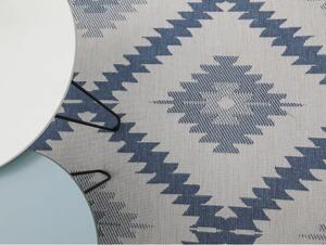 Modro-krémový vonkajší koberec NORTHRUGS Malibu, 80 x 250 cm