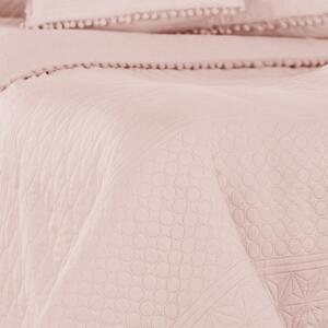Púdrovoružová prikrývka na posteľ AmeliaHome Meadore, 200 x 220 cm