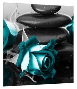 Obraz modrých ruží (30x30 cm)