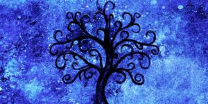 Obraz strom života na modrom pozadí