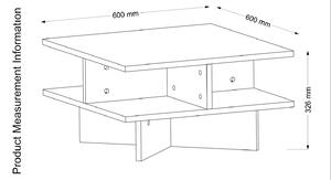 Dizajnový konferenčný stolík Xakery 60 cm orech biely