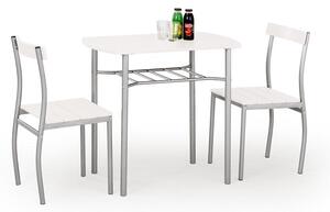 Halmar LANCE zostava: stôl + 2 stoličky biela