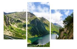 Obraz horskej krajiny s jazerom (90x60 cm)
