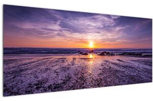 Obraz pláže - západ slnka (120x50 cm)