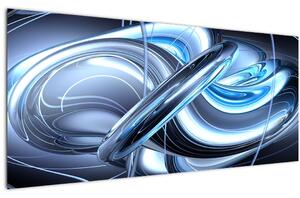 Obraz modrej abstrakcie (120x50 cm)