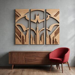 Drevený obraz s UV tlačou - Geometrické panely Netopier Temný kráľ