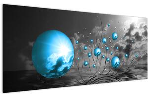 Obraz svetlo modrých gulí (120x50 cm)