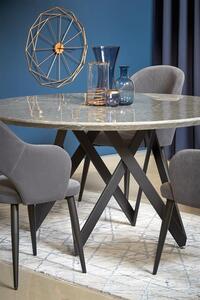 Halmar GUSTIMO okrúhly stôl, doska - šedá mramor, konštrukcia - čierna
