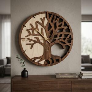 3D Dubové drevené hodiny T-Tatra Oak 30cm-50cm-80cm Strom života Atama