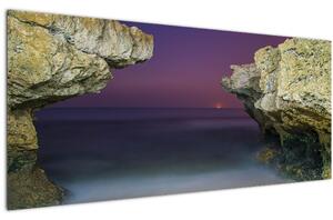 Obraz - morský útes (120x50 cm)