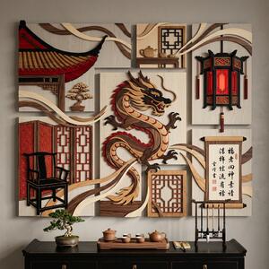 Drevený obraz s UV tlačou - China room Eve
