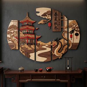 Drevený obraz s UV tlačou - China room Zigo