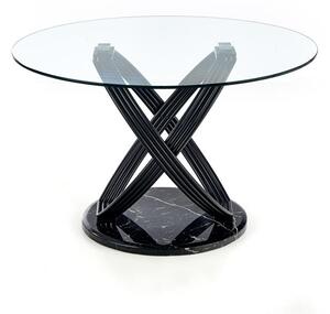 Halmar OPTICO stôl, doska - transparentná, nohy - čierna