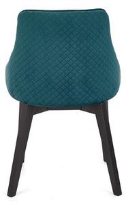 Halmar TOLEDO 3 stolička čierna / čal. velvet prešívaný Karo 4 - MONOLITH 37 (tmavo zelená)