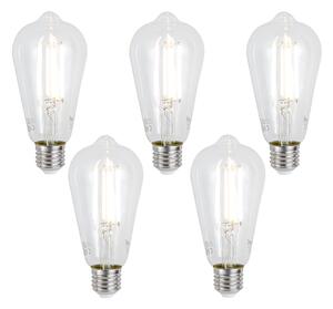 Sada 5 inteligentných stmievateľných LED žiaroviek E27 ST64 číra 7W 806 lm 2700-6500K Zigbee