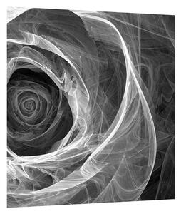 Čiernobiely obraz abstraktnej ruže (30x30 cm)