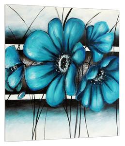 Obraz modrých kvetov (30x30 cm)