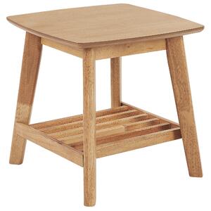 Odkladací stolík svetlohnedý MDF stolová doska nohy z kaučukového dreva 50 x 50 cm štvorcový tradičný dizajn