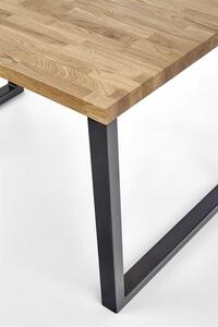 Jedálenský stôl s dubovou doskou RADUS 140(220)x85