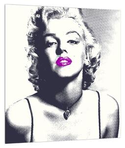 Obraz Marilyn Monroe s fialovými perami (30x30 cm)