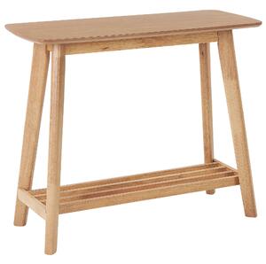 Konzolový stolík svetlé drevo MDF stolová doska s policou tradičný dizajn obývacia izba dizajnový nábytok