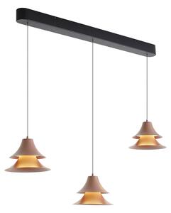 Závesná lampa čierna s mocha farbou vrátane LED 3-stupňové stmievanie 3-svetlá Easylift - Witch