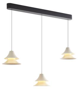 Závesná lampa čierna s béžovou farbou vrátane LED 3-stupňové stmievanie 3-svetlá Easylift - Witch