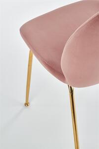 Halmar K381 jedálenská stolička ružová / zlatá