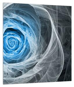 Abstraktný obraz modrej ruže (30x30 cm)