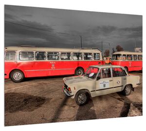 Obraz historických vozidiel (70x50 cm)