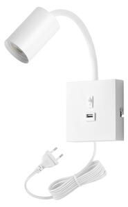 Immax NEO 08296L - Nástenné svietidlo s USB portom PUNTO 1xGU10/9W/230V biele