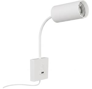 Immax NEO 08296L - Nástenné svietidlo s USB portom PUNTO 1xGU10/9W/230V biele