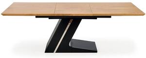 Halmar FERGUSON rozkladací stôl doska - prírodná, nohy - čierna