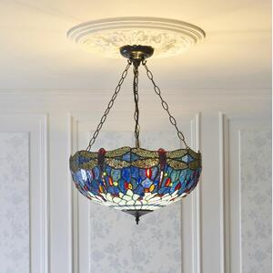 Endon 112250 - Luster na reťazi Tiffany DRAGONFLY 3xE27/60W/230V priemer 50 cm