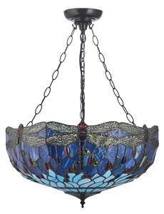 Endon 112250 - Luster na reťazi Tiffany DRAGONFLY 3xE27/60W/230V priemer 50 cm