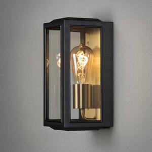 Vonkajšia nástenná lampa Carpi, čierna, šírka 12,5 cm