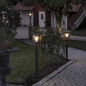 Chodníkové svietidlo Carpi, tvar lucerny, čierna