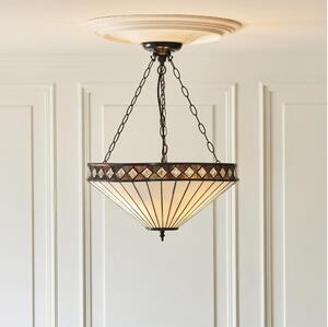 Endon 111871 - Luster na reťazi Tiffany FARGO 3xE27/10W/230V priemer 50 cm