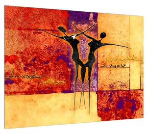 Abstraktný obraz dvoch tanečníkov (70x50 cm)