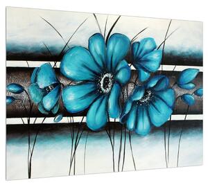 Obraz modrých kvetov (70x50 cm)